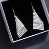Colorful Sequined Fringed Earrings, High-End Square Geometric Long Earrings, Fashionable And Personalized Earrings.