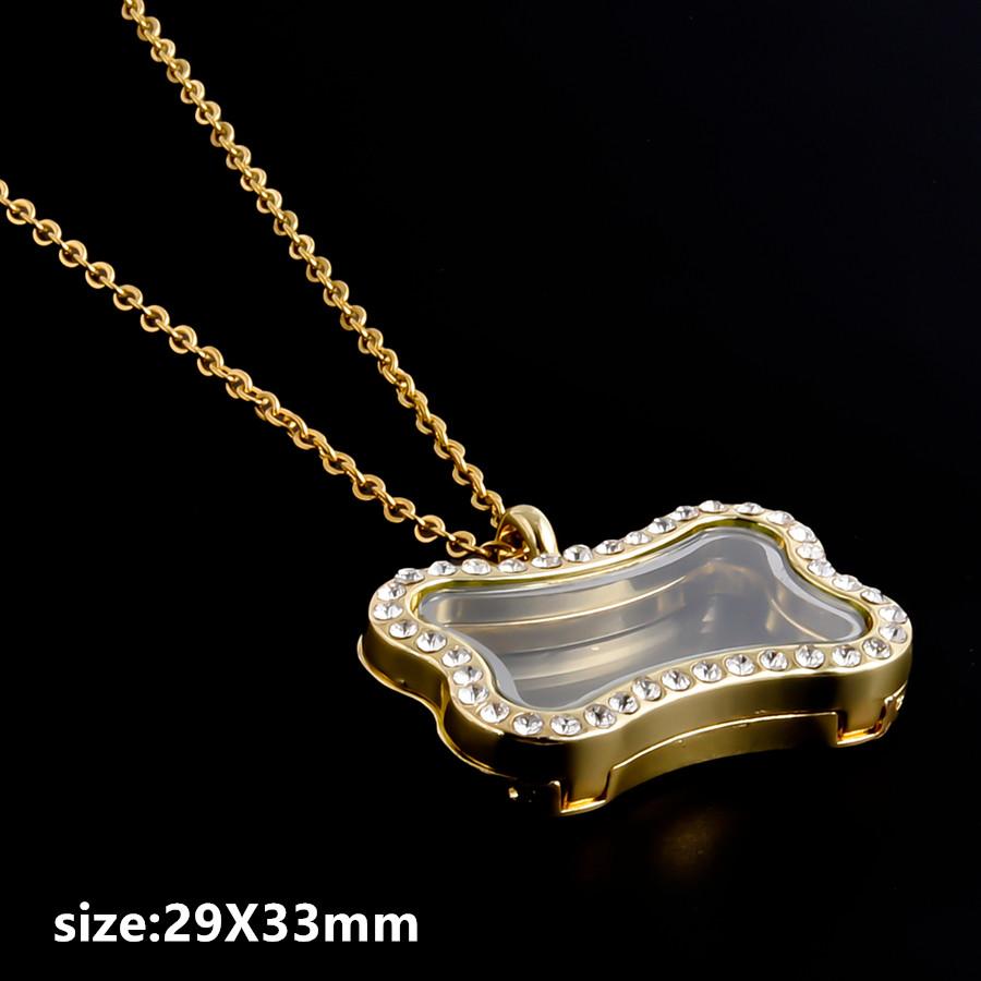 1pcs Alloy Pendant Magnet Locket Necklace Water Droplet Rectangle Heart Necklaces For Women Men DIY Photo Stainless Steel Chains