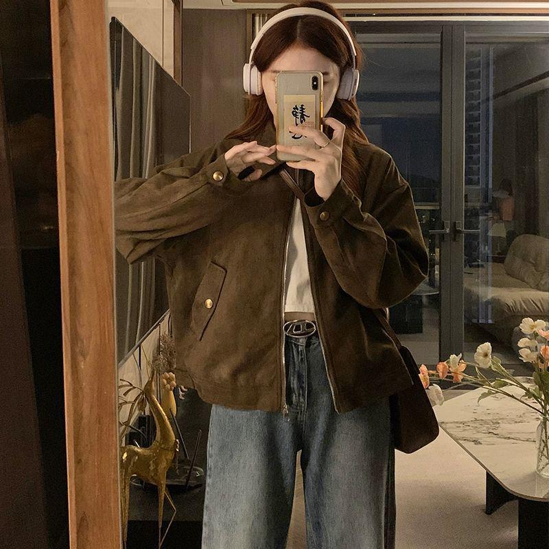 Women's Retro Suede Jacket - Melaleuca Chic, Cool, & Sassy Spring/Autumn Leather