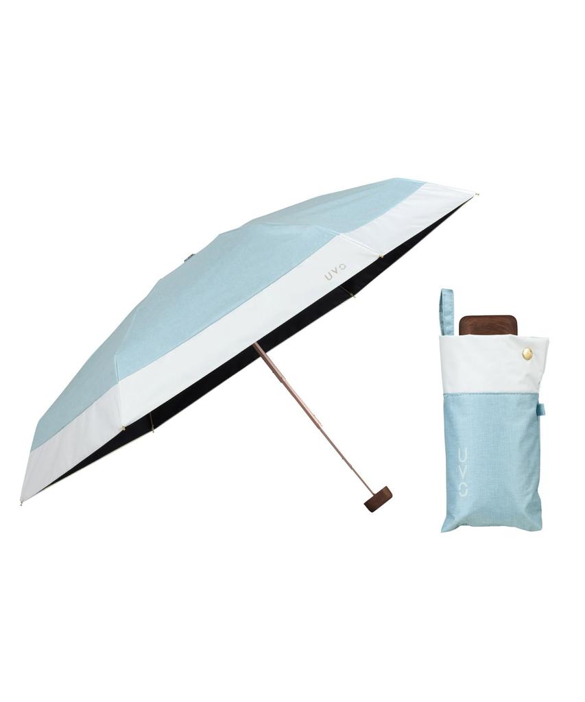 UVO Folding UV Light Saxophone Blue x Wpc. (Ubo) Parasol, 5-section, Patchwork, 100% Protection, 100% Blocking, UV102PAT05F46, Off-White