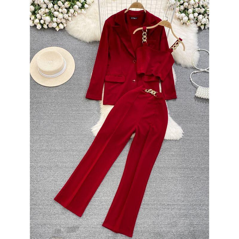 Skinny Pants Professional Cropped Camisole Fashion Suit