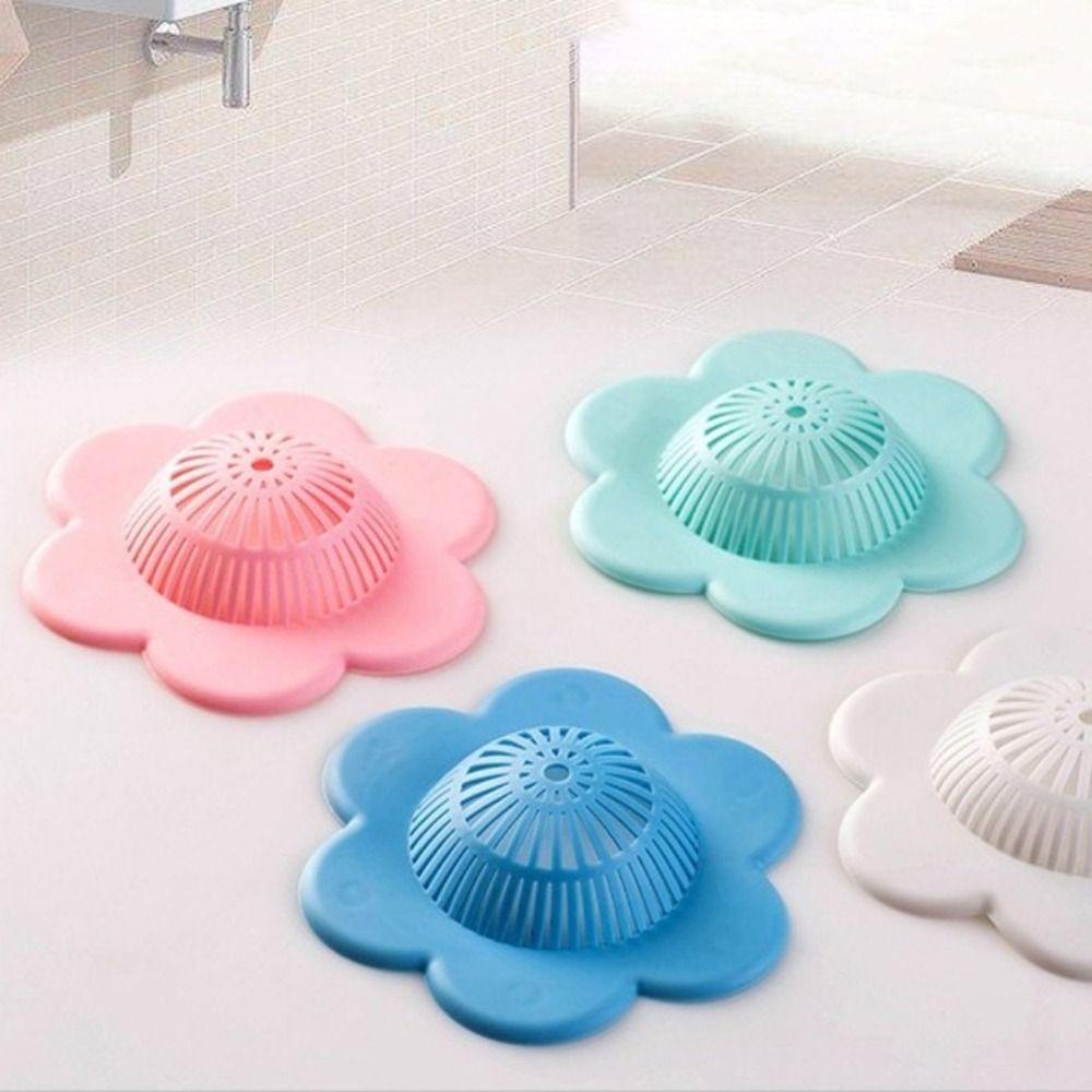 4Pcs Soft Flower Sink Strainer Anti-clogging Hair Catcher Floor Drain Covers  Bathtub