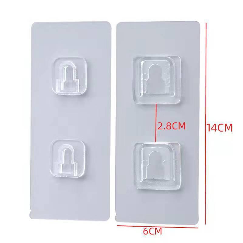 Strong Adhesive Hooks - No-Drill, Stainless Steel, No-Trace, Transparent Hooks for Kitchen/Bathroom Doors