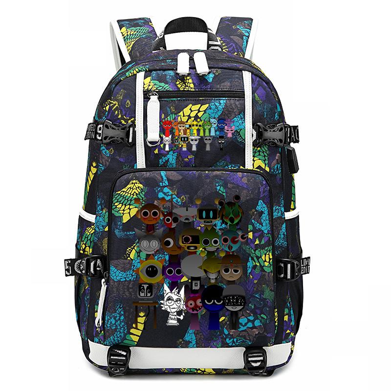 Student Schoolbag Creative Game Music Box Cartoon Weekly Printing Lace Lightweight Spine Backpack