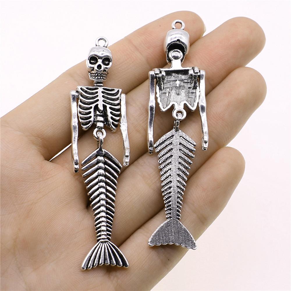 2 Stück Anhänger Totenkopf DIY Schmuckzubehör Für Schmuckherstellung Antik Silber Farbe Todes Totenkopf Anhänger Blumen Totenkopf Anhänger