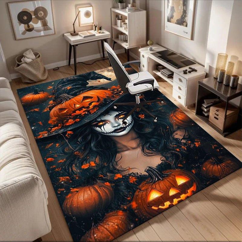 "Halloween Witch Costume with Jack-o'-Lantern Hat"Office Mat Home Decor Office Desk Chair Carpet for office ph142