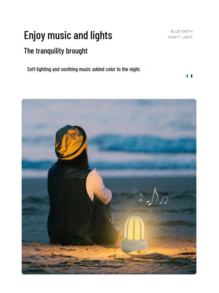 LED Birdcage Speaker Night Light with Dimmable Sleep Eye Protection