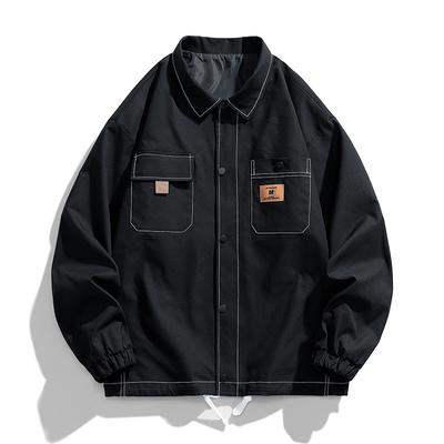 İlkbahar Sonbahar Ince Ceket Kaban Yaka Rüzgar Geçirmez Sokak Takım Tarzı Giysiler erkek Rüzgarlık