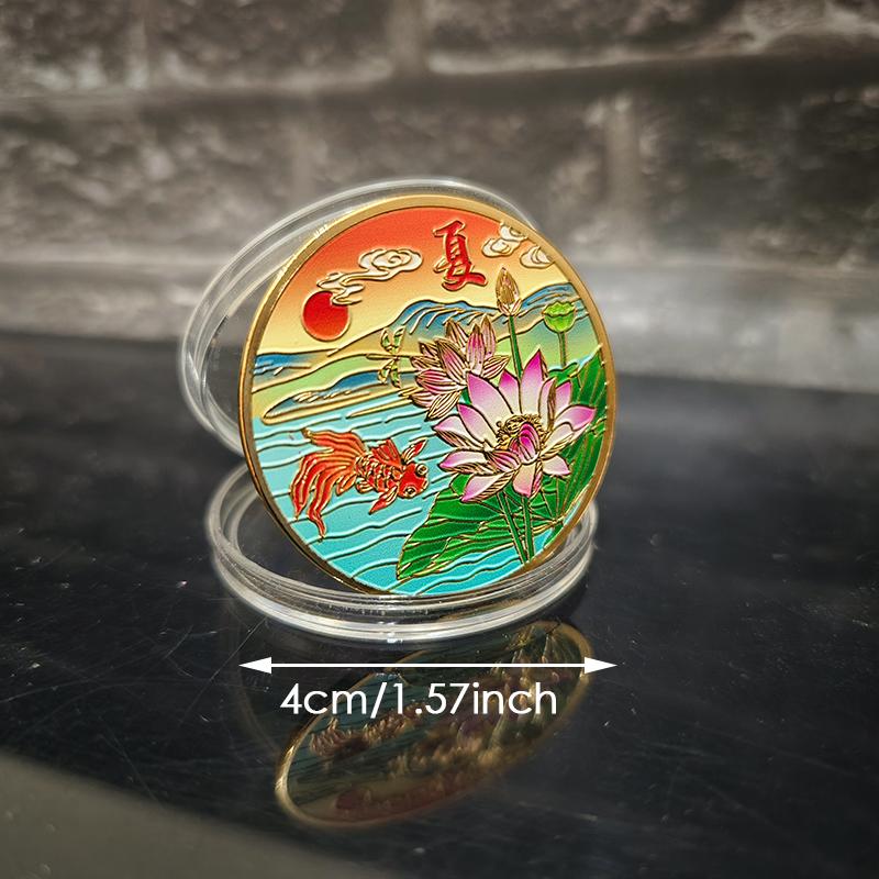 

Summer, Spring, Autumn, Winter Commemorative Coins Collection Chinese style souvenir coin светло-серый