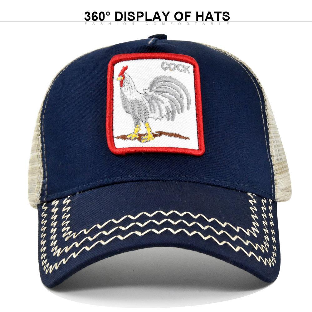 Tongue Cap Duck Animal Chicken Patch Embroidered Baseball Cap Curved Brim Hat