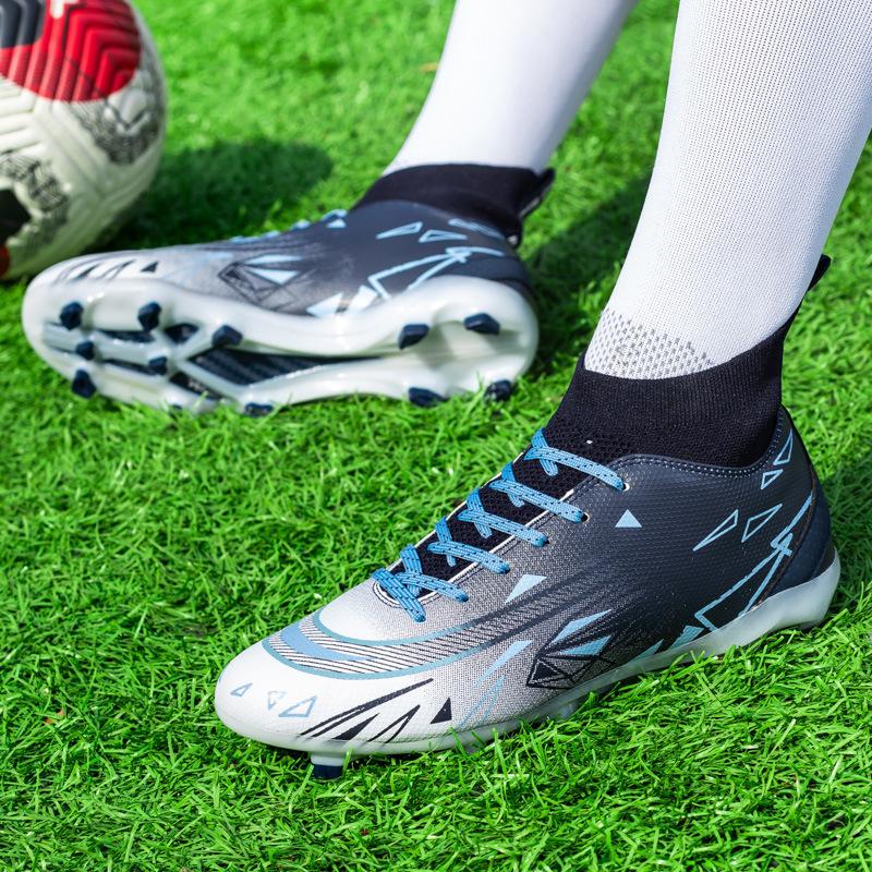 2025 Football Shoes Boys and Girls Children Adult High-top Leather Long Nails Broken Nails Training Shoes Sports Shoes
