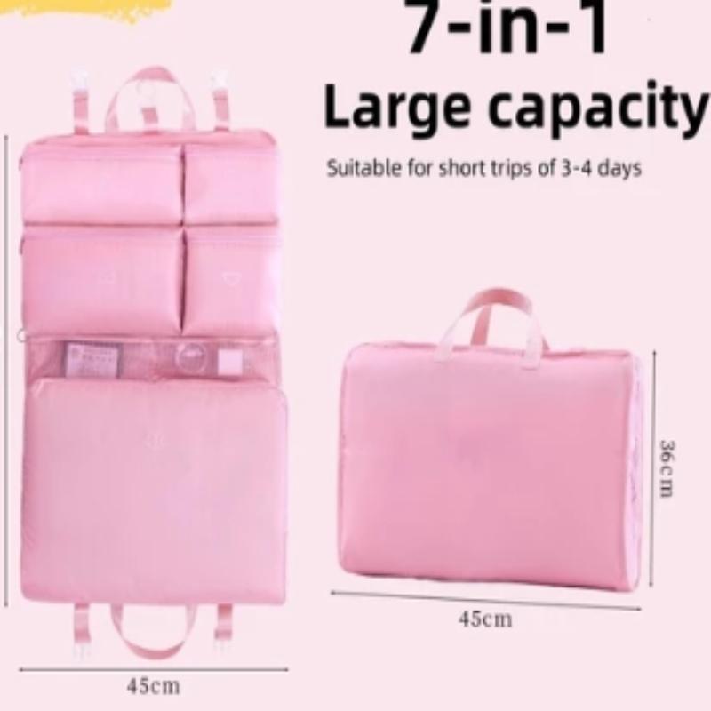 7 In 1 Travel Organizer Storage Bag Foldable For Women Men Large Capacity With Zipper For Clother