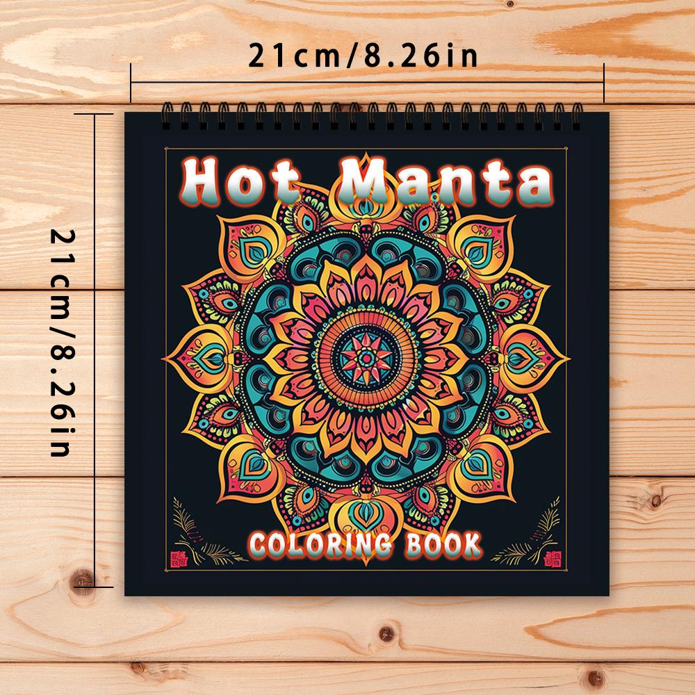 

30 Sheets Adult Spiral Colouring Book, 8.3x 8.3 inches 100gsm Thick Paper, Perfect for Back to School Gifts, Halloween Gifts