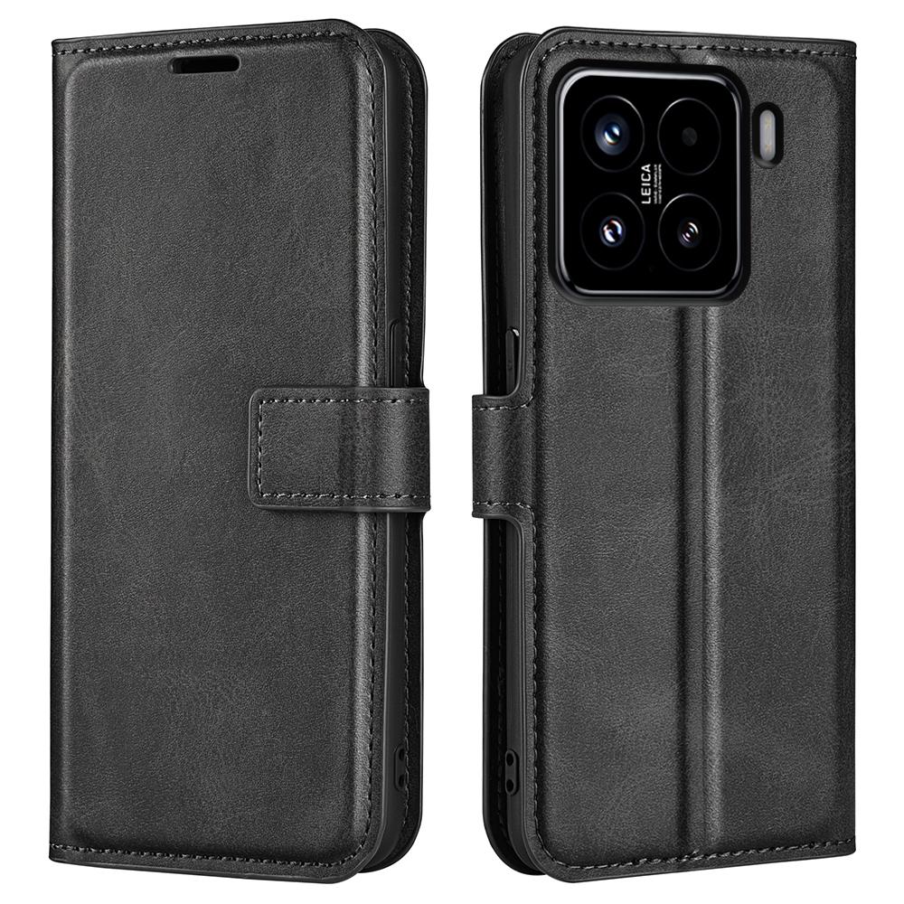 

For Xiaomi 15 Stand Case Anti-Scratch Calf Texture Leather Phone Cover A