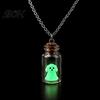 Fantasy Theme Gift for Girls Ghost in Bottle Necklace, Glow The Dark Halloween Unique Handmade Creative Jewelry Charm Jewelry, Adopt A Ghost/Cat/Dog