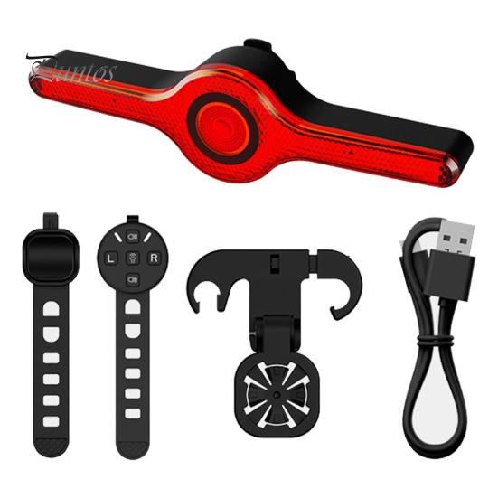 

Задний фонарь для велосипеда, водонепроницаемый, с дистанционным управлением, указатель поворота, перезаряжаемый через USB, для горного велосипеда, для ночной езды, задний аварийный фонарь безопасности чёрный