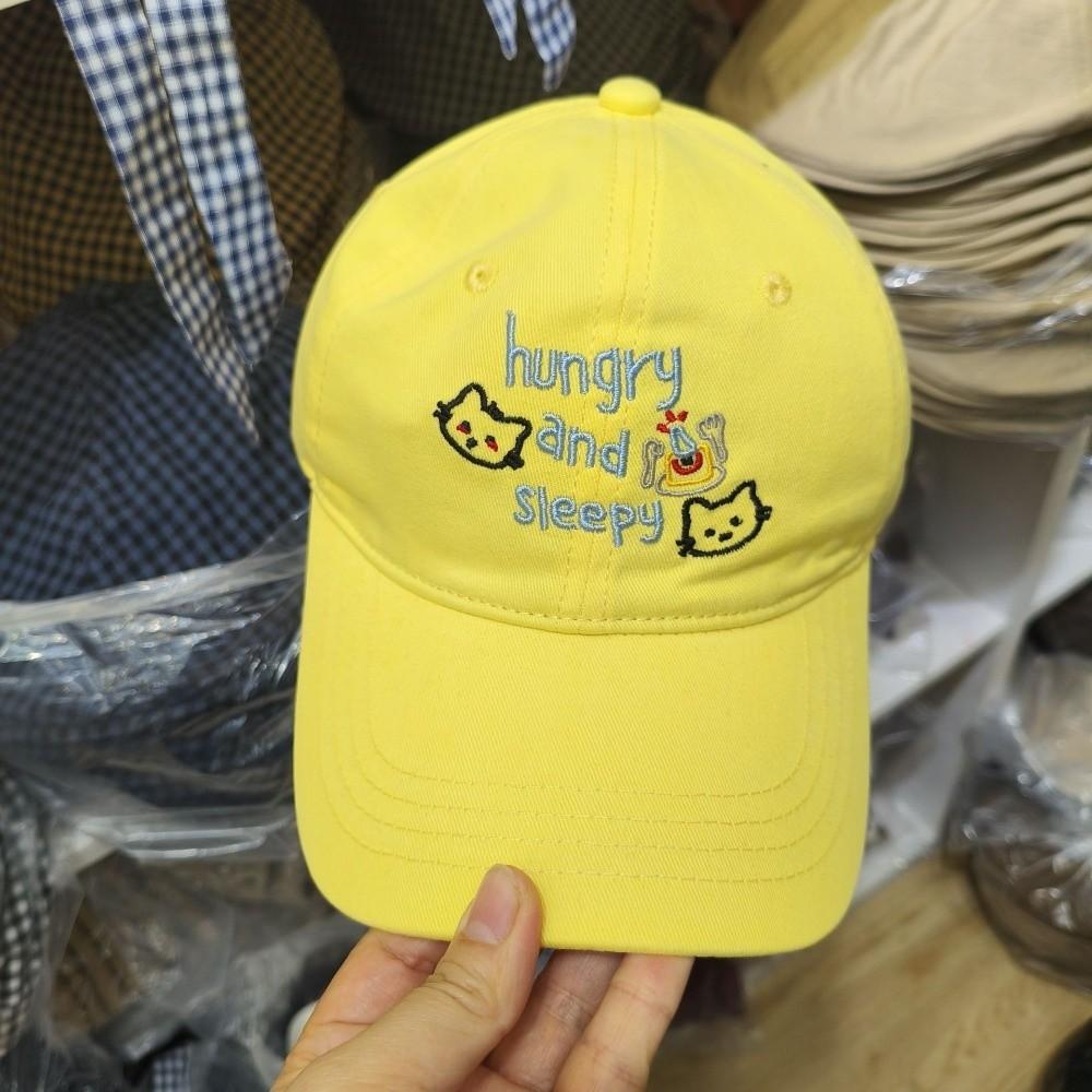 Korean Letter Baseball Cap Embroidery Snapback Cap Casual Cat Peaked Cap  Outdoor