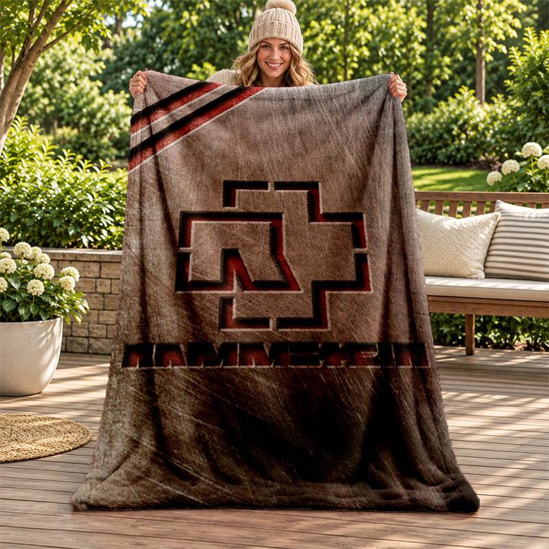 Rammstein blanket Flannel Blanket Soft Cozy Plush Throw for Sofa Bed Lightweight Home Decoration Gifts for Christmas various holidays