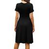 Casual Women's Summer Dress With Pockets V-neck Short Sleeve Midi Dress