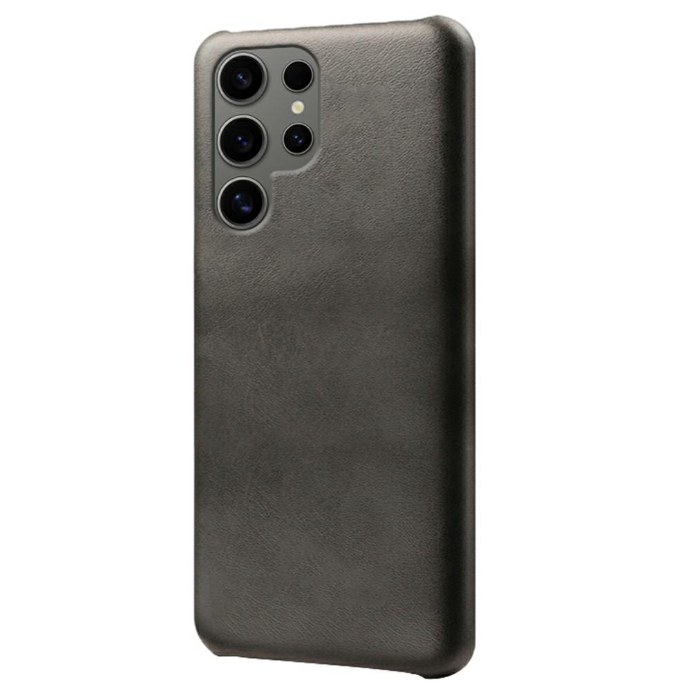 

For Samsung Galaxy S25 Ultra Case Calf Texture PU Leather Hard PC Protective Phone Cover B