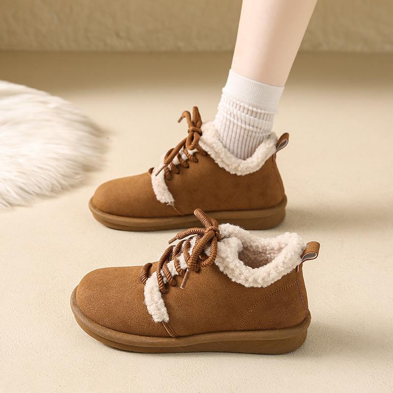 

Retro thickened cotton shoes warm and velvet winter thick soles 2025 popular new versatile super soft cold-proof fluffy shoes 35