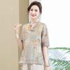 New Women's Chinese Style Summer Chiffon Shirt - Short Sleeve, Mid-Length, Printed Design