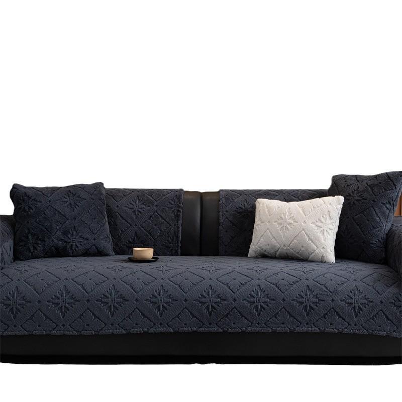 Protector Couch Cover For Sofa For Winter Fur-Covered Sofa Cushion Pet Friendly Anti-Slip Sofa Covers For Living Room