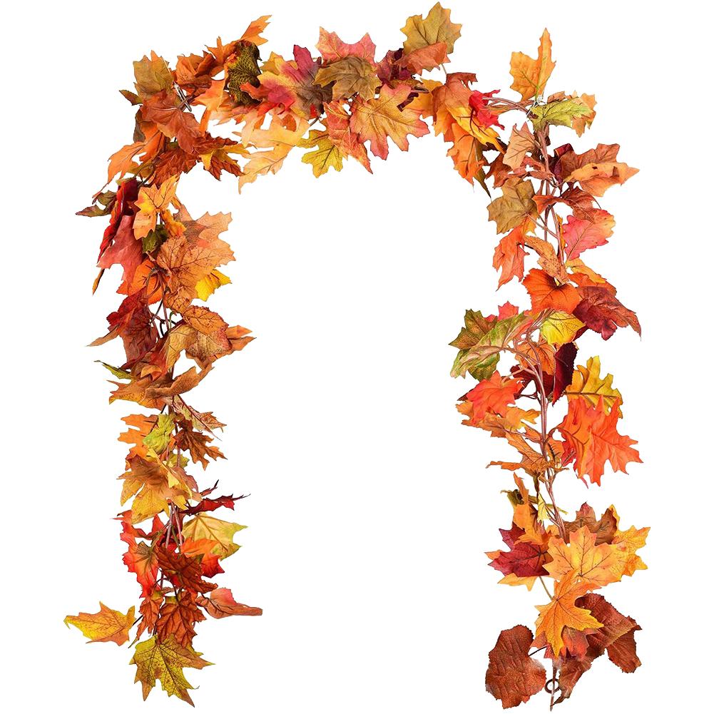 1/2Pcs 175cm Artificial Fall Maple Leaf Garland Fake Plants Autumn Decor Leaves Vine for Thanksgiving Halloween Decoration Gifts
