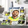 Neymar Jr Fußballlegende bedruckte Flanell-atmungsaktive und warme Decke, ein stilvolles Geschenk für Zuhause, geeignet für Zuhause, Büro und als Tagesdecke. 15a156