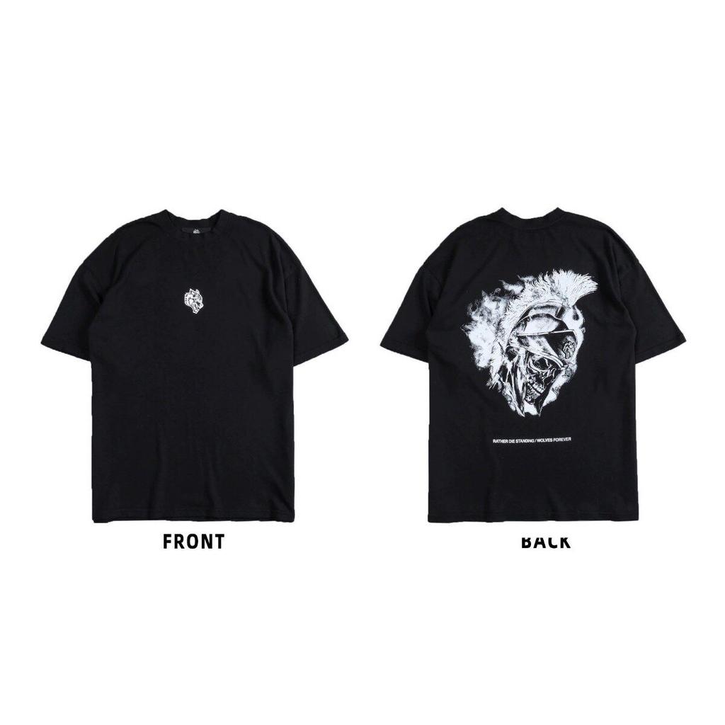 New DARCSPORT Wolf Head Bushido Short Sleeve Men's and Women's Oversized Yk2 American Sports and Leisure Loose Printed Cotton T-shirt