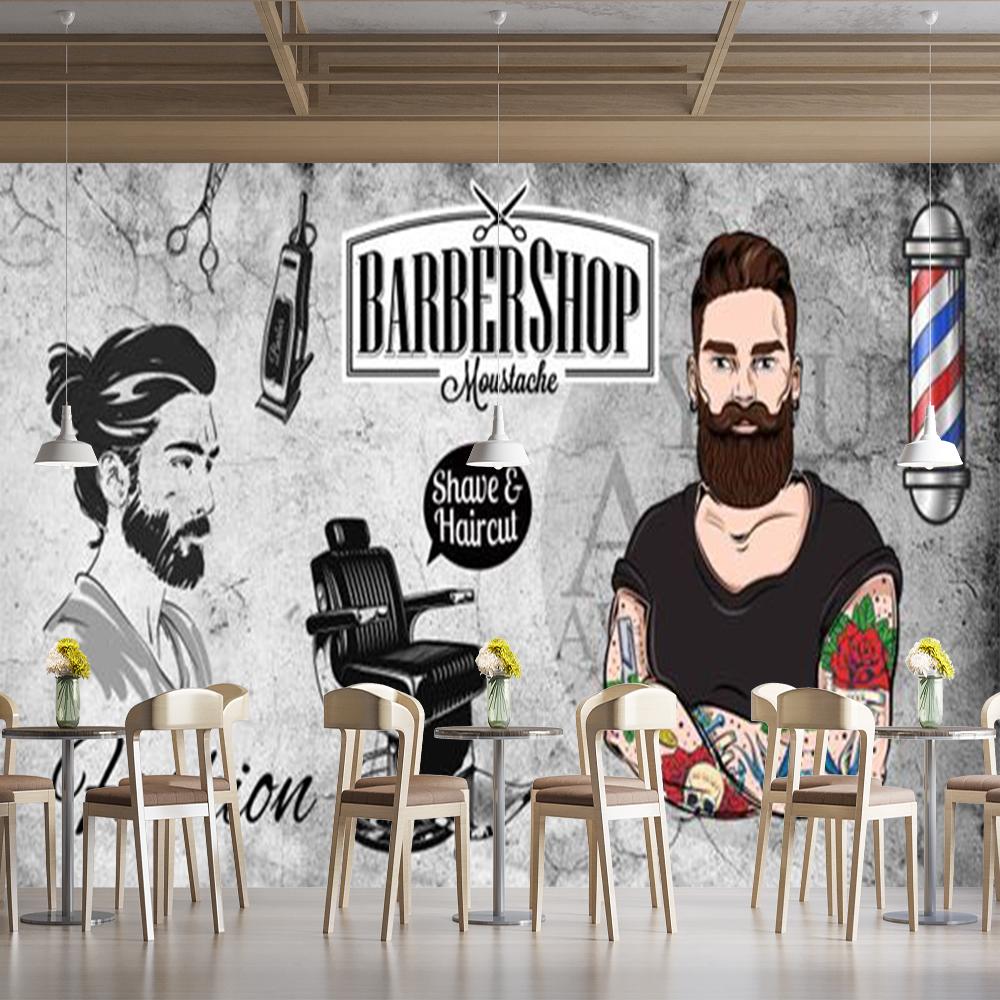 Barber Shop 3d Wall Murals Haircut Shaves Hair Salon Mural Large Decor Suitable For Barber Shop Beauty Salon Murals