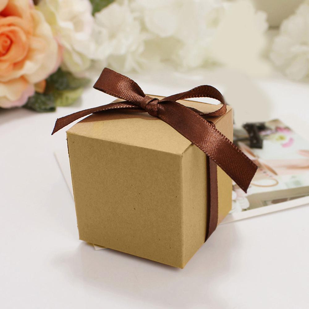 Diy Paper Kraft Gift Box Wedding Candy 50 Pcs Boxes Vintage Party ...