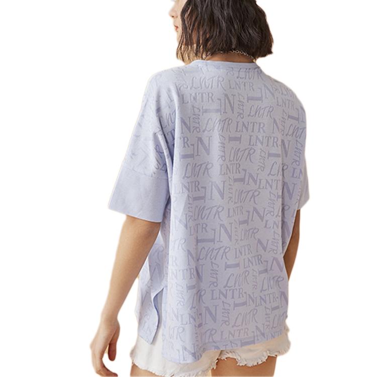 Li Ning X Disney Fashion Loose Short Sleeve T-Shirt Women Tops Purple ATSQ108-1