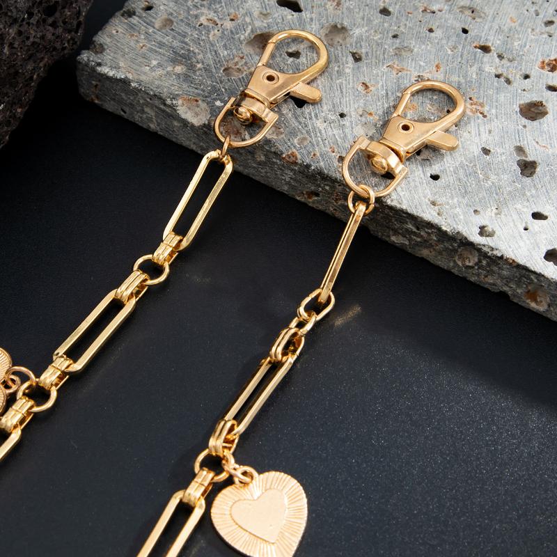 Fashion Hip Hop Love Heart Keychain Waist Belts Chain For Women Men Punk Trousers Jeans Pants Chain Bag Chain Street Jewelry