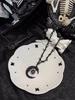Dark Fantasy Punk Chain Necklace With Silver Finish And Moon Element For Girls