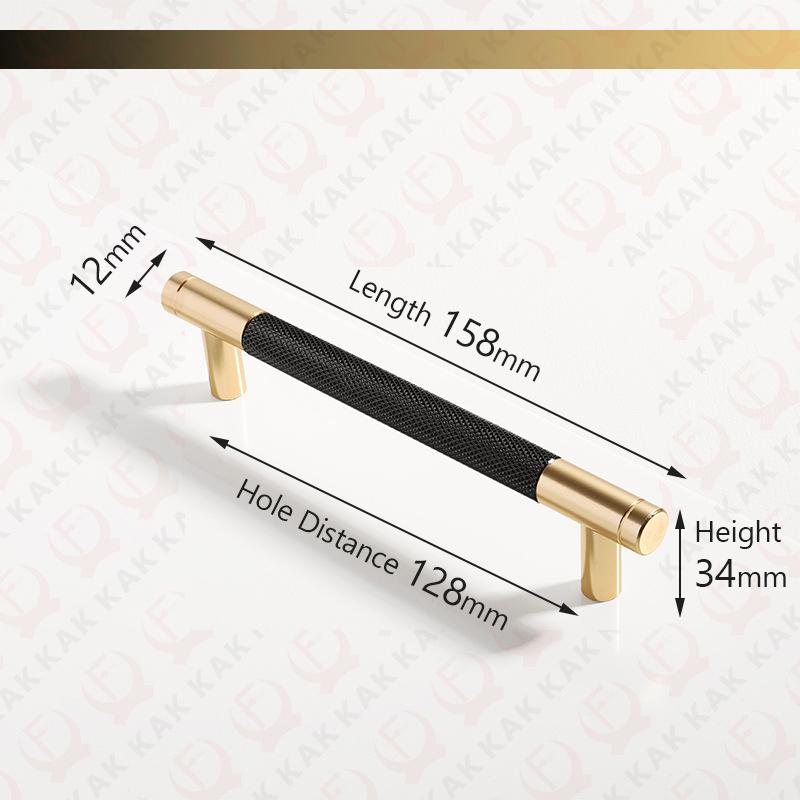 KAK Aluminiumlegierung Gold Schwarz Möbelgriffe Schwarze Küchenschranktürgriffe Schubladengriffe Schrankgriff Türbeschläge