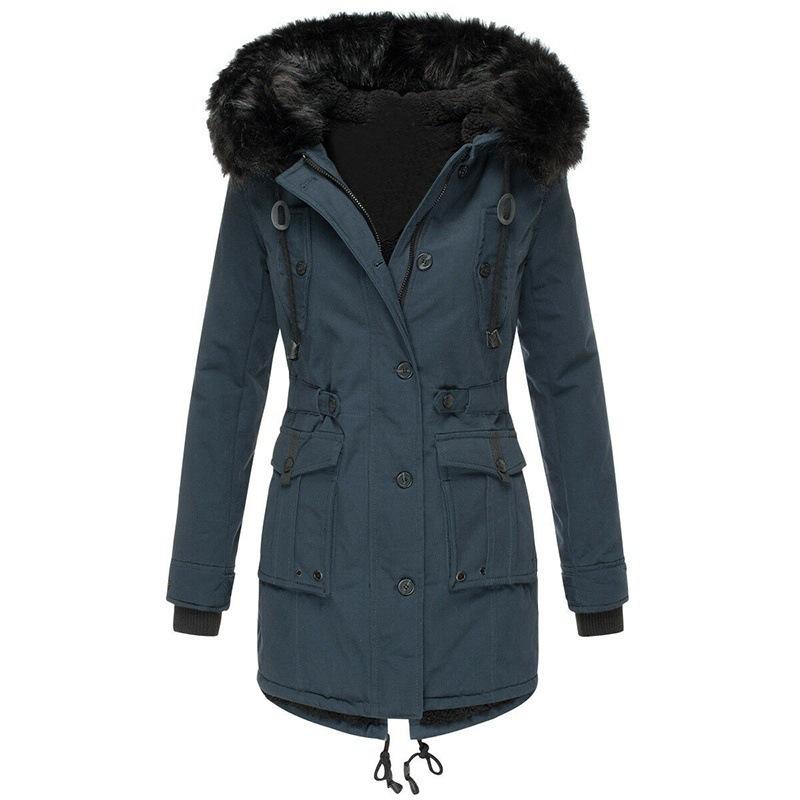 Women's Plus Size Winter Warm Mid-length Hooded Coat