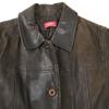 Rope Pig Leather Jacket Blouson Outer Women L Brown Riders Coat(USED)
