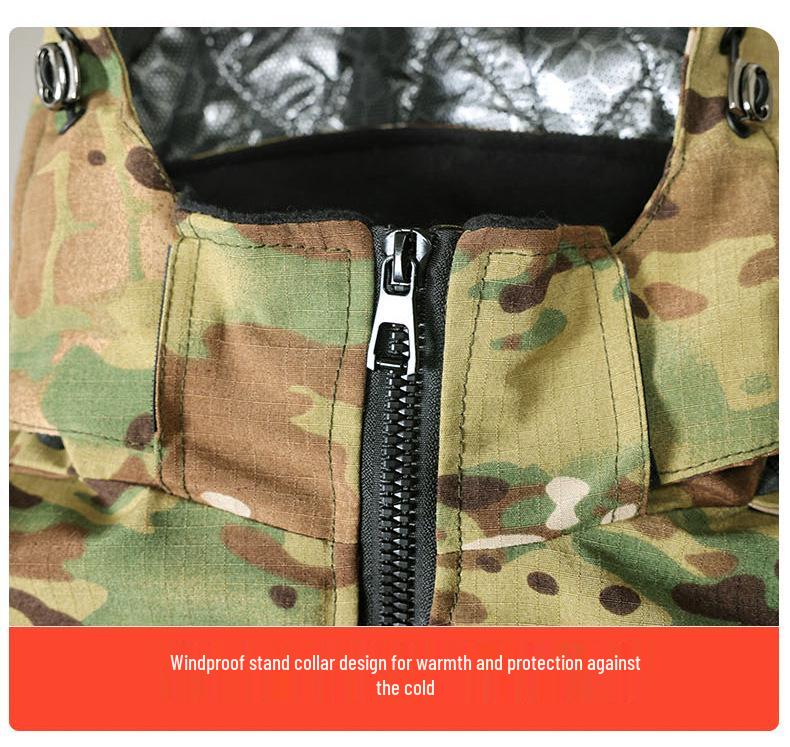 Waterproof Camouflage Graphene Military Overcoat: Insulated Winter Work Jacket with Plus Velvet for Cold Storage