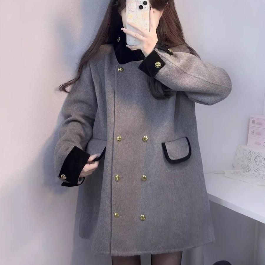 2025 Chic French Retro Woolen Coat: Elegant Autumn/Winter Socialite Style