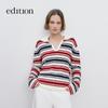 editionE+ 2026 Spring Wool Blend Striped V-Neck Knit Sweater