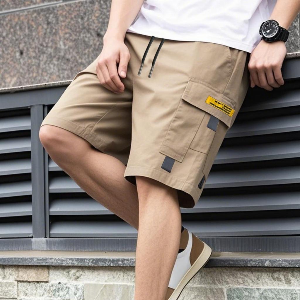 Men's Casual And Fashionable Lace-up Lightweight Sports Shorts - Men's Multi-pocket Work Pants