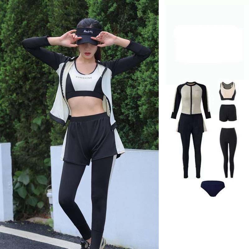 Two Women Piece Wetsuit Set Long Sleeve Long Pants Surfing Dive Swimming Garment