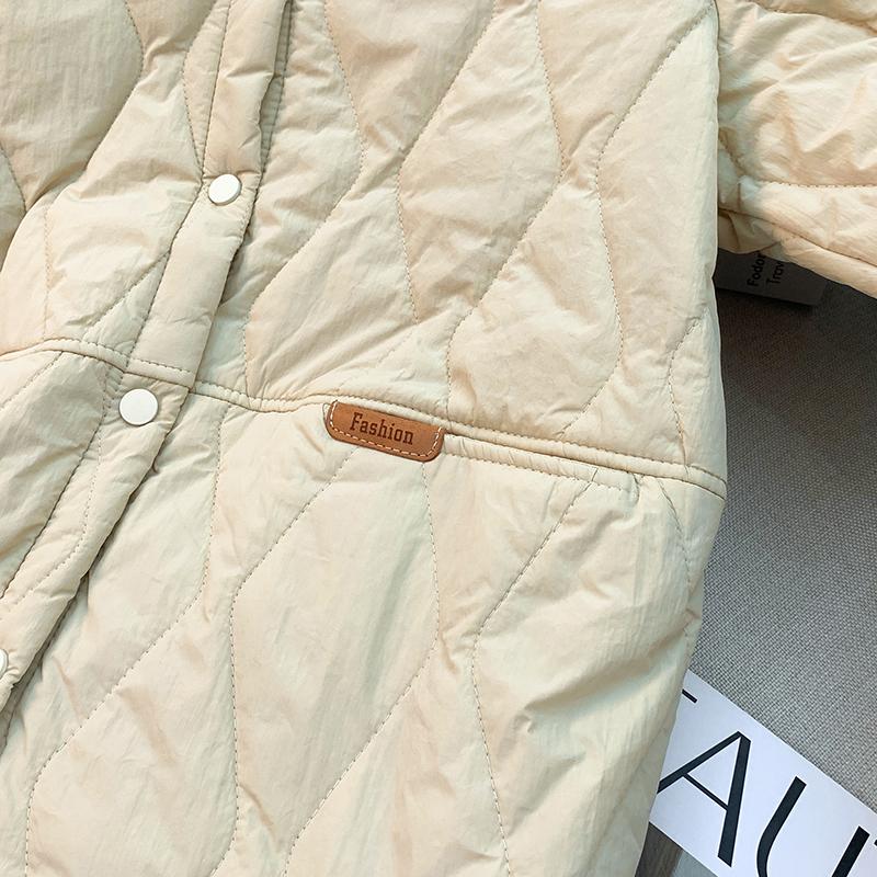 Lightweight Cotton Jaet for Women with Quilted Button Ket Details Cotton Coat Female Outerwears Women's Jacket Plus Size