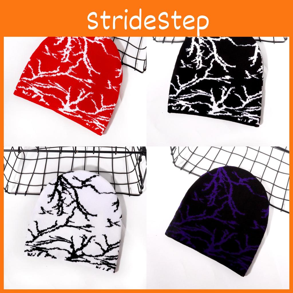 Knit Lightning Pattern Hat Breathable Cap For Casual Cold Accessory Weather