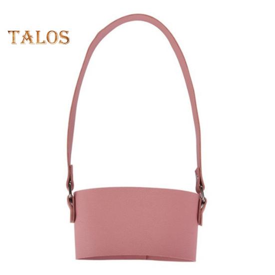 Cup Cover with Handle Hand-Carrying Faux Leather Durable Coffee Cup Holder Hanging Strap Daily Use