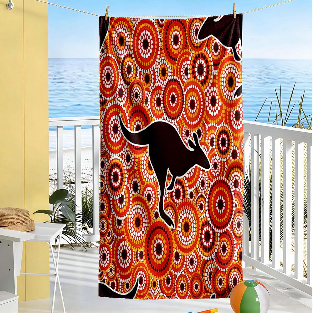 Australian Aboriginal Style Beach Towel Super Soft Microfiber Quickdry Fabric Comfortable Lightweight