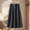 Women's High-Waisted Spring 2026 Slimming Skirt, Mid-Length, Elastic Waist, Umbrella Style, Petite Fit, Elegant Drape