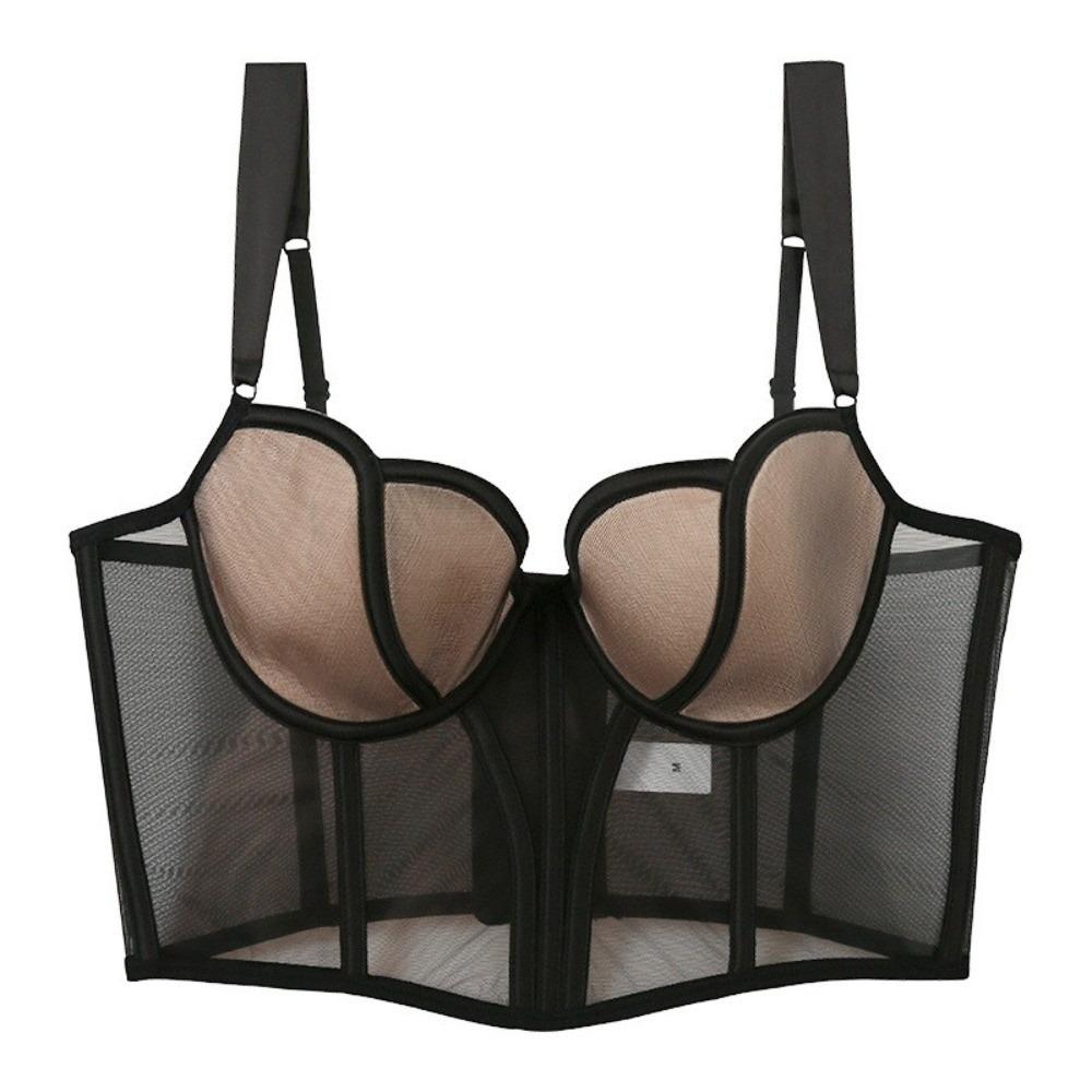 Sleeveless Fishbone Corset Waist Tight Slim Crop Top Chic Suspender Vest Bra Business Banquet
