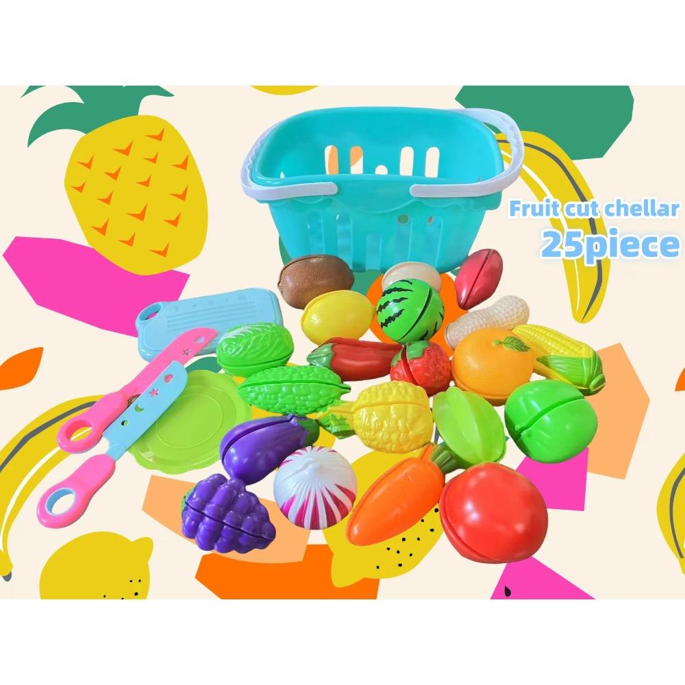 25 PCs Set DIY Fruit Cutting Music Toy Simulation Vegetable Fruit and Vegetable Children s Toy Girl Boy Kitchen Food Set